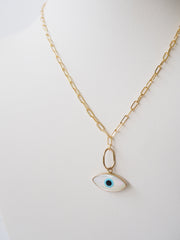 I See You Paperclip Necklace-almond