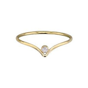 Chevron with Cubic Zirconia Stacking Ring