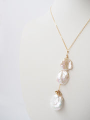 3 Keshi Pearl Drop Necklace