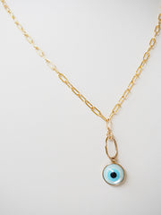 I See You Paperclip Necklace- round