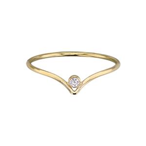 Chevron with Cubic Zirconia Stacking Ring
