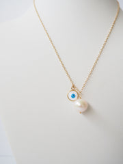 Une Perle Necklace-Evil Eye