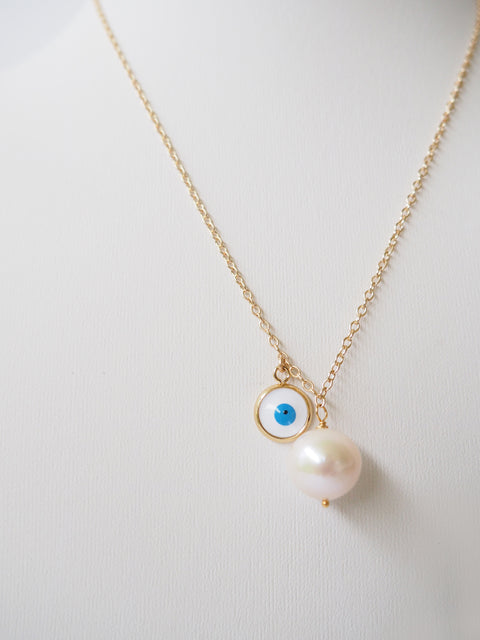 Une Perle Necklace-Evil Eye